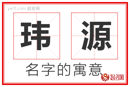 玮源的名字寓意