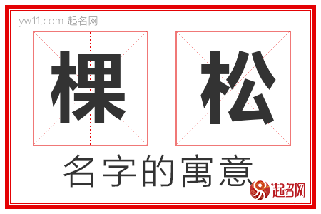 棵松的名字寓意