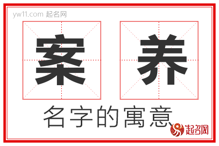 案养的名字含义