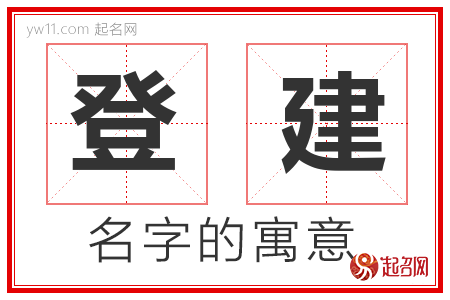 登建的名字解释