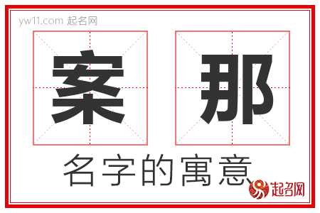 案那的名字含义