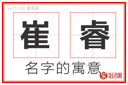 崔睿的名字寓意