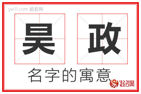 昊政的名字含义