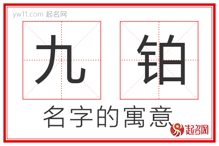 九铂的名字解释