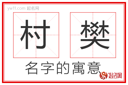 村樊的名字含义