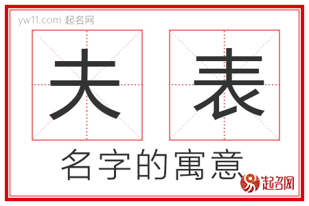 夫表的名字寓意