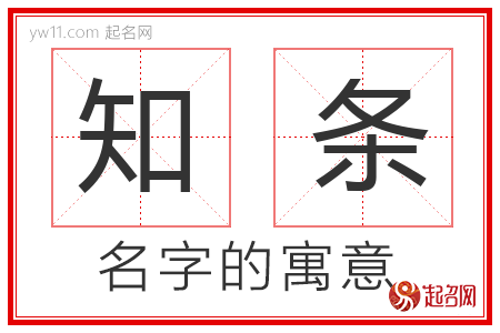 知条的名字含义