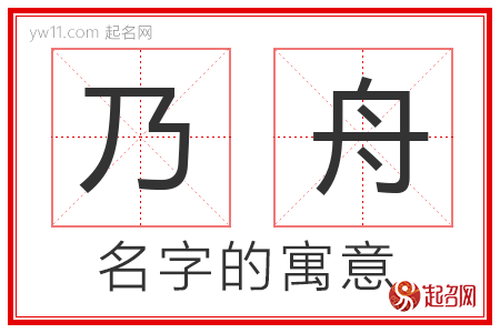 乃舟的名字含义